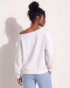 White $|& SEAS Pillow Talk Off Shoulder Sweatshirt - SOF Back