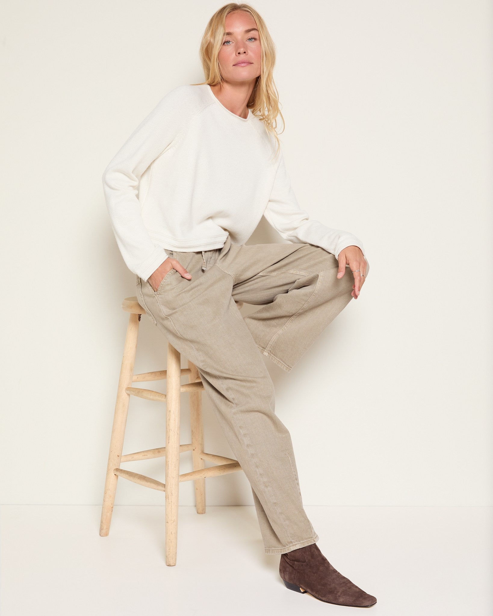 Cream $|& SEAS Leah Raglan Sweater - VOF Front