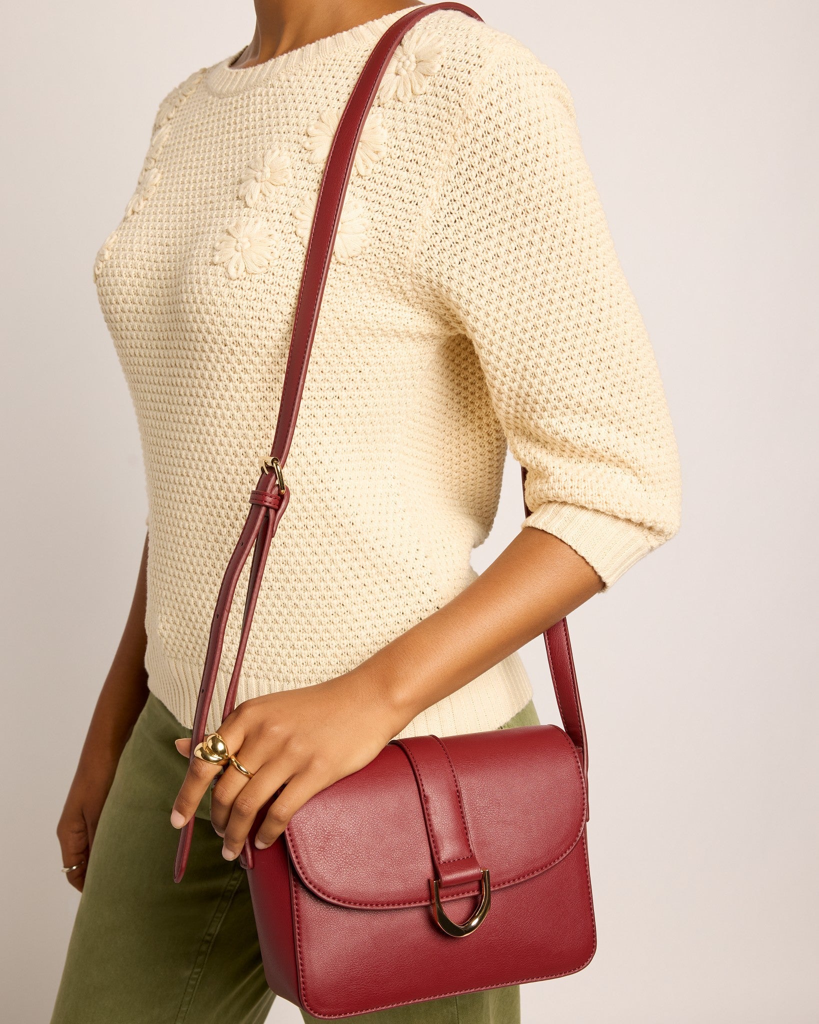 Bordeaux $|& SEAS Fiona Flap Crossbody - VOF Front