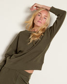 Evergreen $|& SEAS Lilian Boat Neck Top - VOF Front