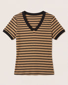 Canyon/Black $|& Herizon Sora Stripe Tee - Hanger Detail
