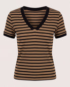 Canyon/Black $|& Herizon Sora Stripe Tee - Hanger Detail