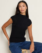 Black $|& Bobeau Animal Jacquard Sweater - SOF Full Front