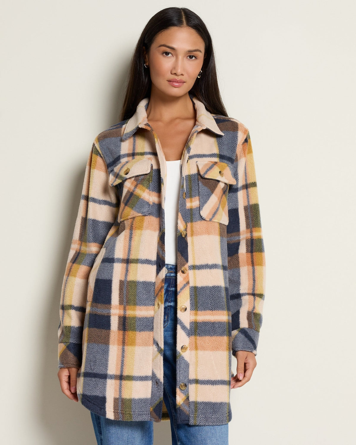Navy Copper Plaid $|& Thread & Supply Roswell Jacket - SOF Front