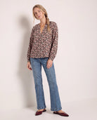 Black Floral $|& SEAS Sonia Button Up Shirt - VOF Side