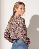 Black Floral $|& SEAS Sonia Button Up Shirt - SOF Back