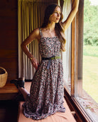 Black Floral $|& SEAS Isabella Tiered Dress - SOF Side