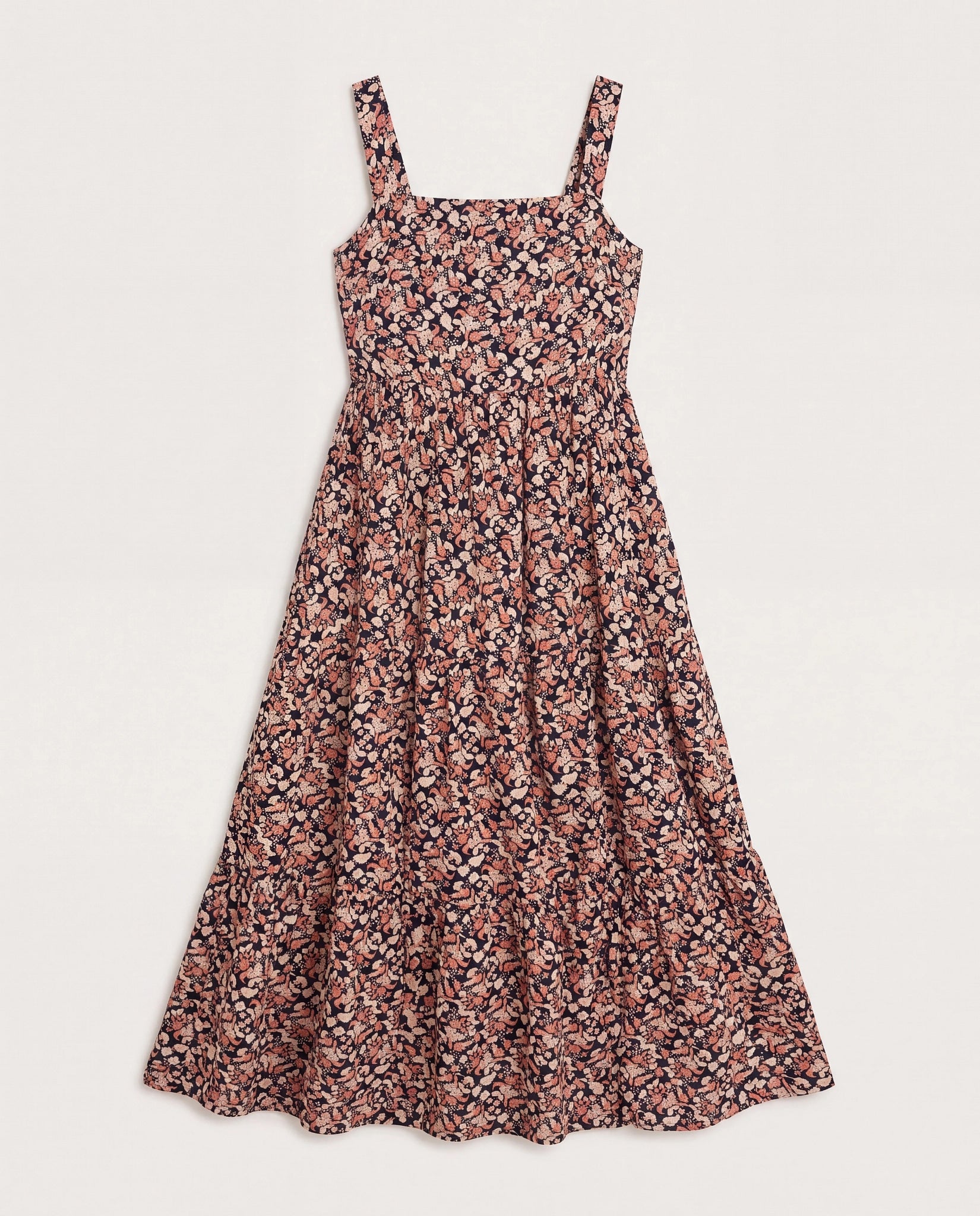 Black Floral $|& SEAS Isabella Tiered Dress - Hanger Detail