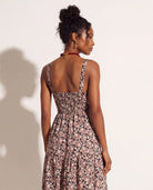 Black Floral $|& SEAS Isabella Tiered Dress - SOF Back
