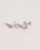 Platinum $|& SEAS Triangle Stud Earrings - VOF Front