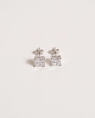 Platinum $|& SEAS Square Stud Earrings - VOF Front