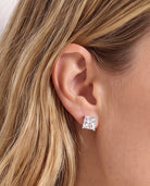 Platinum $|& SEAS Square Stud Earrings - SOF Full Front