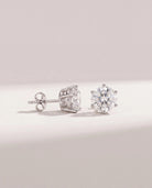 Platinum $|& SEAS Round Stud Earrings - VOF Front