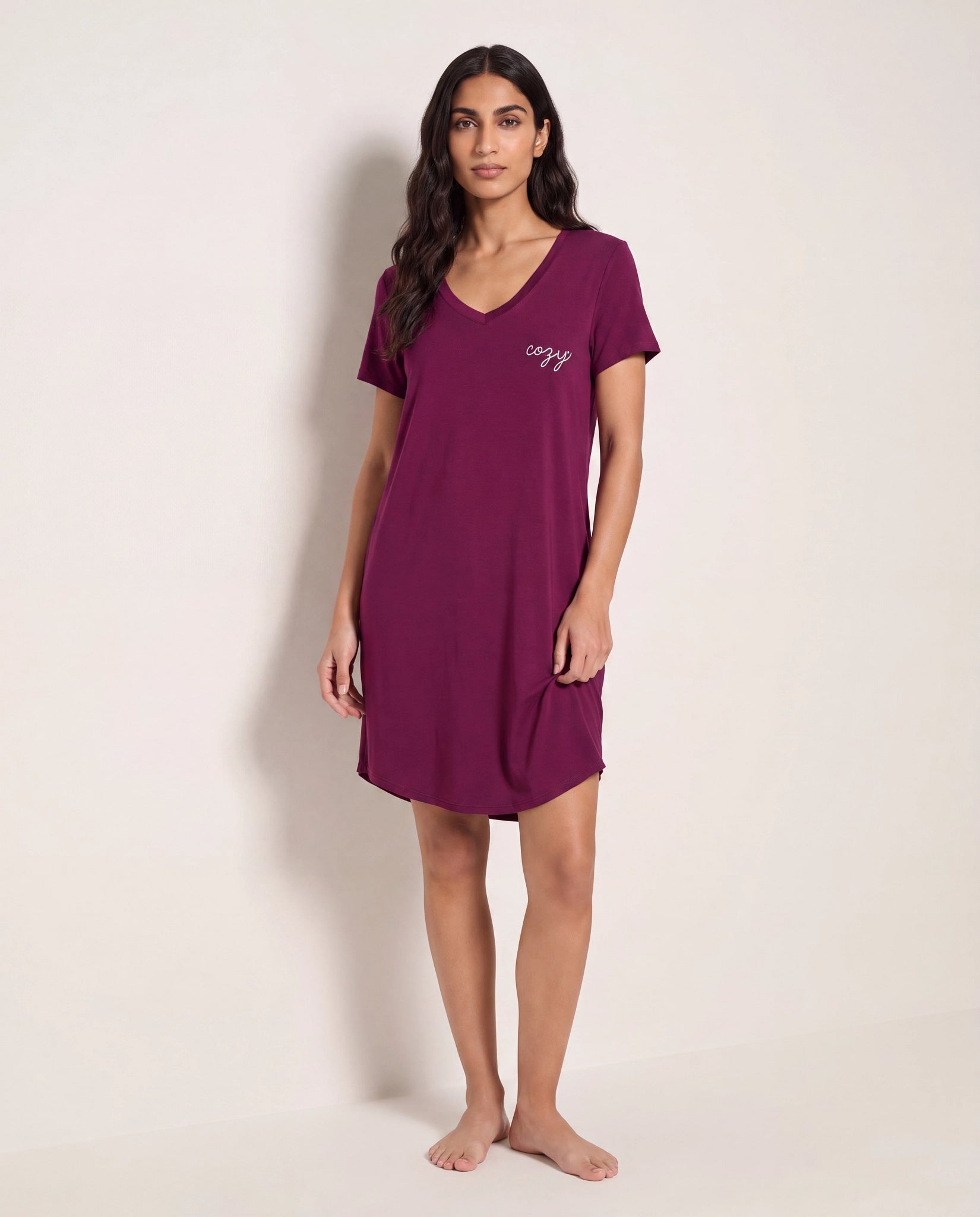 Plum $|& SEAS Cozy Graphic Night Shirt - UGC On Fig