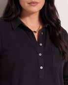 Black $|& SEAS Amber Button Down - SOF Full Front