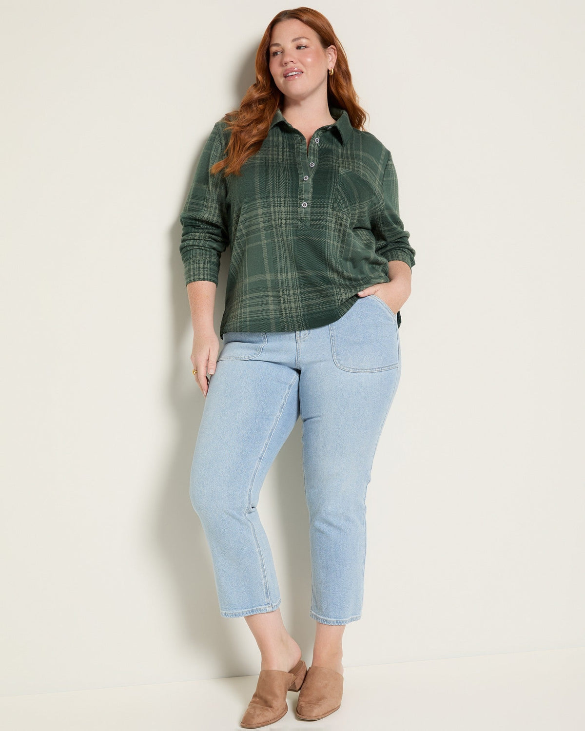 Pine Plaid $|& SEAS Amber Button Down Plaid - UGC On Fig