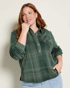 Pine Plaid $|& SEAS Amber Button Down Plaid - VOF Front