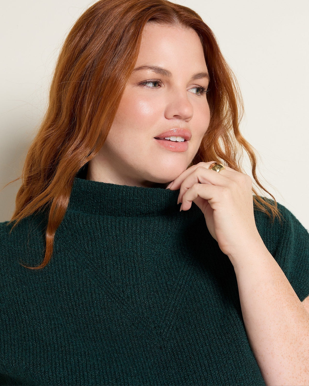 Pine $|& SEAS Kendall Mock Neck - SOF Full Front