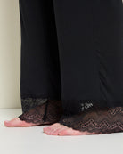 Black $|& SEAS Cara Lace Trim Pant - SOF Full Front