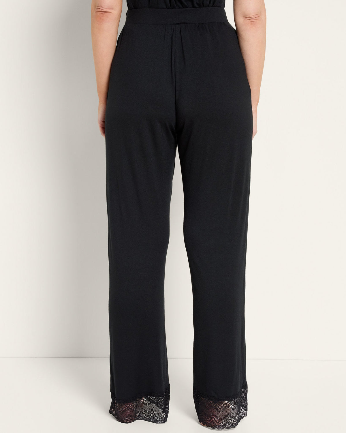 Black $|& SEAS Cara Lace Trim Pant - SOF Back