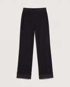 Black $|& SEAS Cara Lace Trim Pant - Hanger Detail