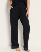 Black $|& SEAS Cara Lace Trim Pant - SOF Front