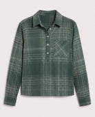 Pine Plaid $|& SEAS Amber Button Down Plaid - Hanger Detail
