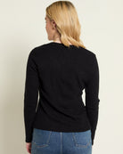Black $|& SEAS Ray V-Neck Long Sleeve Top - SOF Back