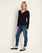 Black $|& SEAS Ray V-Neck Long Sleeve Top - UGC On Fig