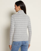 Heather Grey White $|& SEAS Elena Long Sleeve Turtleneck Top - SOF Back