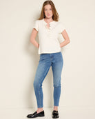 Cream $|& Herizon Jada Scoop Neck Henley - UGC On Fig