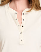 Cream $|& Herizon Jada Scoop Neck Henley - SOF Full Front