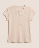 Cream $|& Herizon Jada Scoop Neck Henley - Hanger Detail