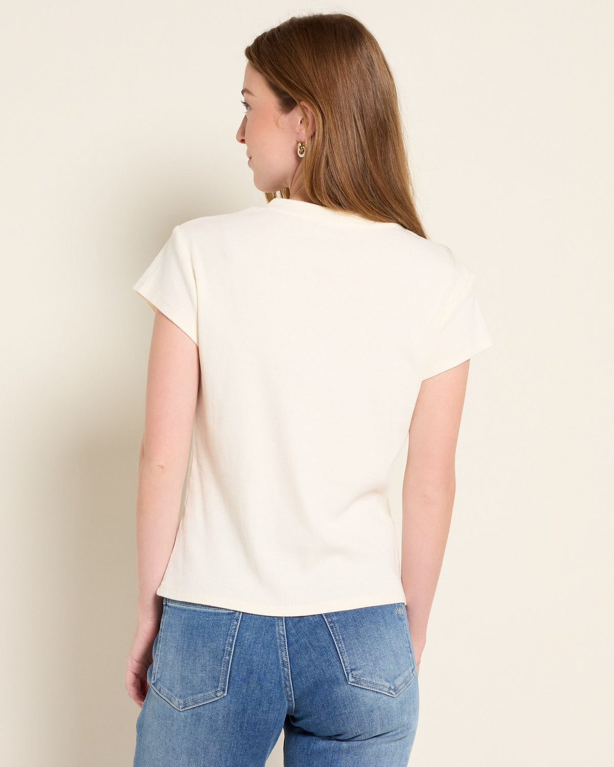 Cream $|& Herizon Jada Scoop Neck Henley - SOF Back