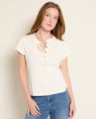 Cream $|& Herizon Jada Scoop Neck Henley - SOF Front