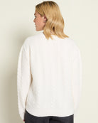 Cream $|& SEAS Love Note Cable Knit Sweater - SOF Back
