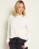 Cream $|& SEAS Love Note Cable Knit Sweater - SOF Front