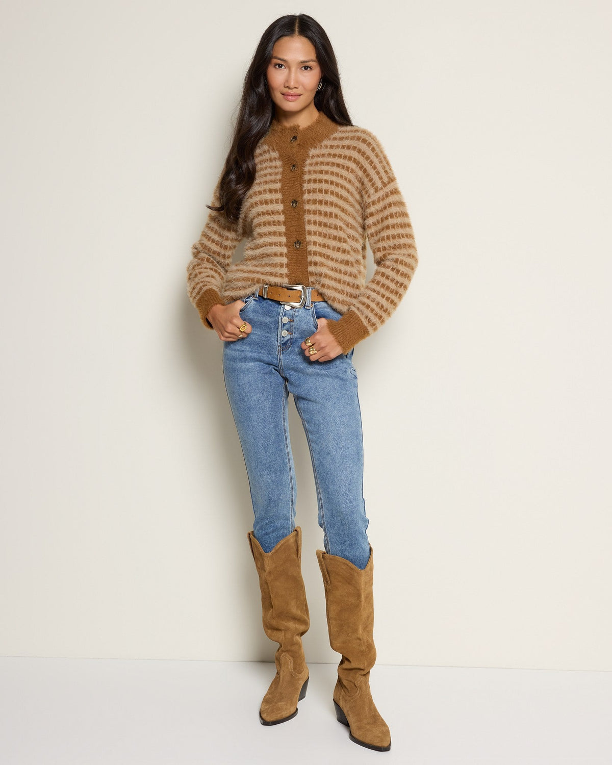 Wet Sand $|& SEAS Aster Turtleneck Cardigan - UGC On Fig