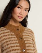 Wet Sand $|& SEAS Aster Turtleneck Cardigan - SOF Full Front