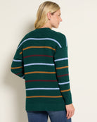 Pine Multi Stripe $|& SEAS Olivia Pocket Cardigan - SOF Back