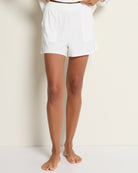 Ivory $|& Bobeau Brushed Poly Rayon Jersey Patch Pocket Shorts - SOF Front