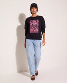 Black $|& Interval Lily Graphic Sweatshirt - VOF Front