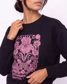 Black $|& Interval Lily Graphic Sweatshirt - SOF Full Front
