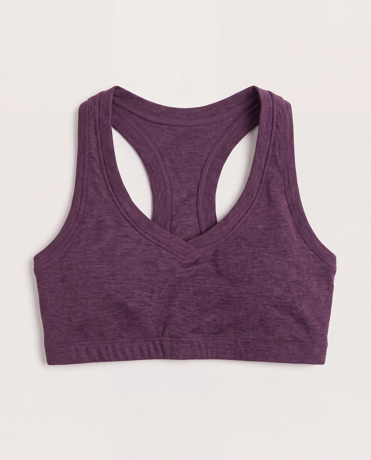 Plum Heather $|& Interval Flowheather Sculpt Addison Sports Bra - Hanger Detail