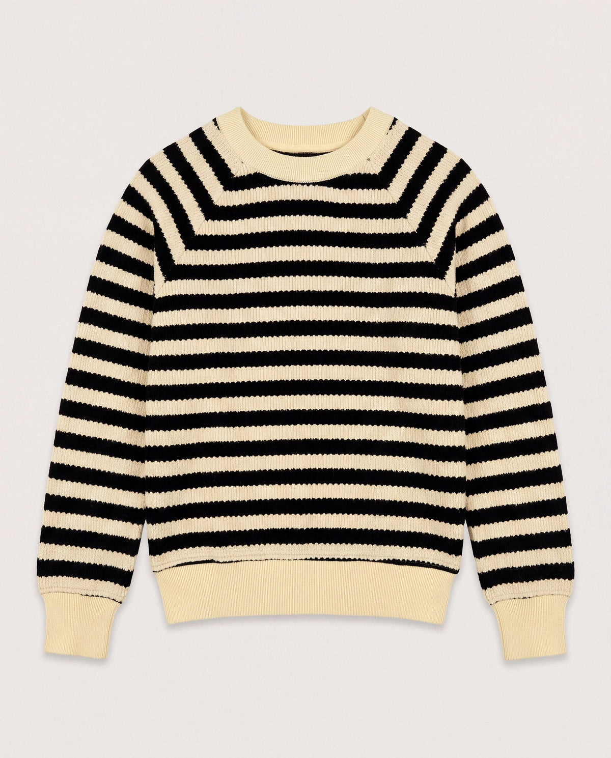 Ivory Black Stripe $|& SEAS Brisa Raglan Striped Long Sleeve Top - Hanger Detail