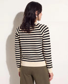 Ivory Black Stripe $|& SEAS Brisa Raglan Striped Long Sleeve Top - SOF Back