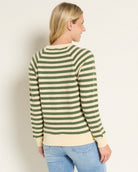 Ivory Thyme Stripe $|& SEAS Brisa Raglan Striped Long Sleeve Top - SOF Back