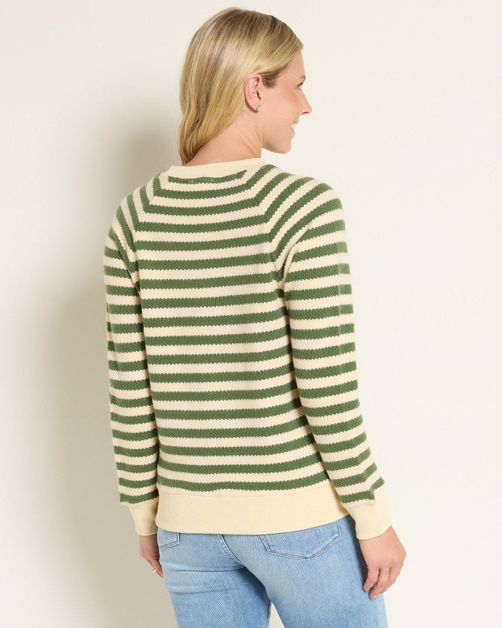 Ivory Thyme Stripe $|& SEAS Brisa Raglan Striped Long Sleeve Top - SOF Back