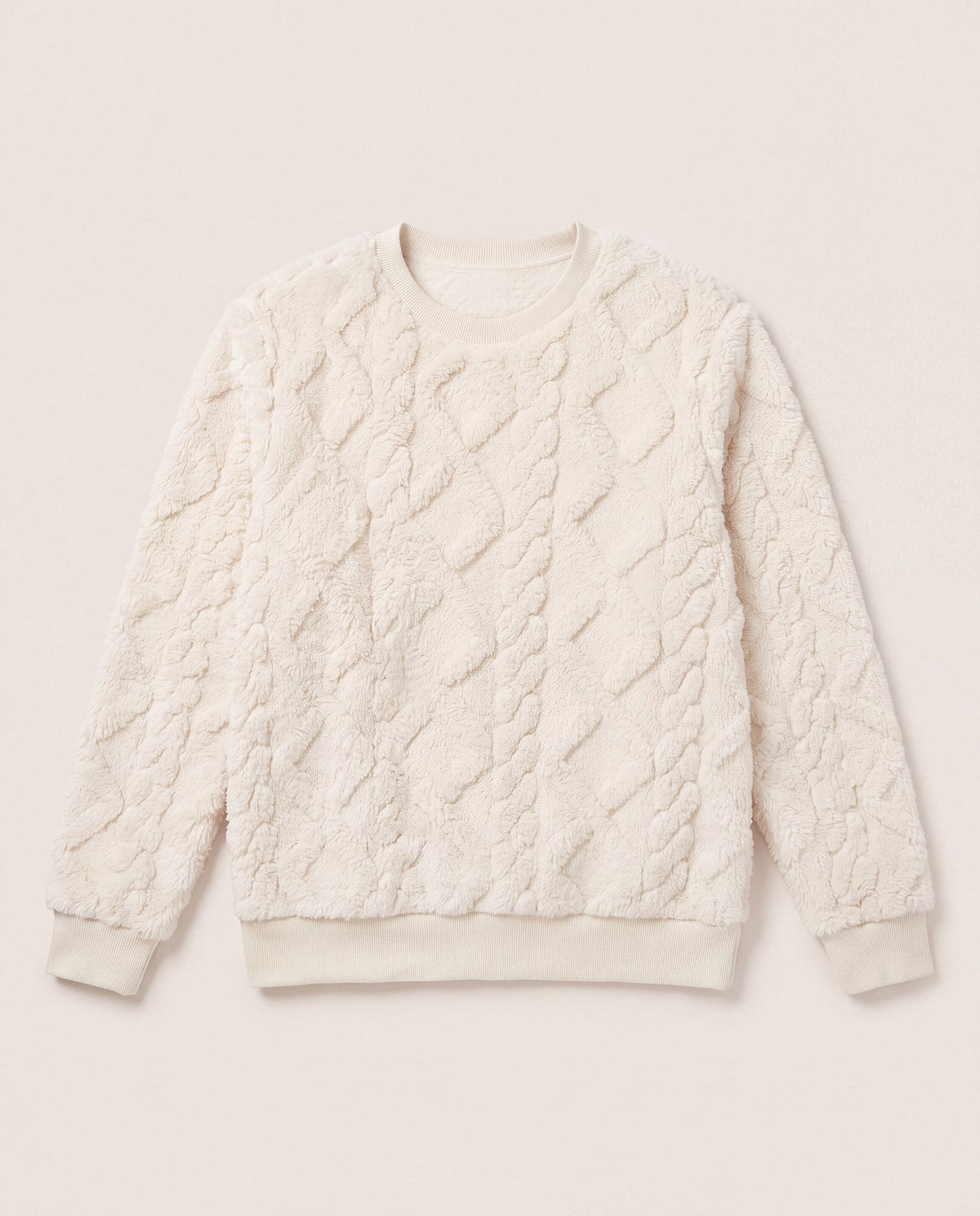 Cream $|& SEAS Selena Pattern Sherpa Pullover - Hanger Detail