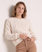 Cream $|& SEAS Selena Pattern Sherpa Pullover - SOF Front